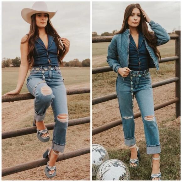 Wrangler Denim - NWT Wrangler Wild West 603 high rise straight jeans 28